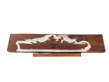 WW II Teak Sculpture ( 2.4ft ) Carved Battleship Silhouette