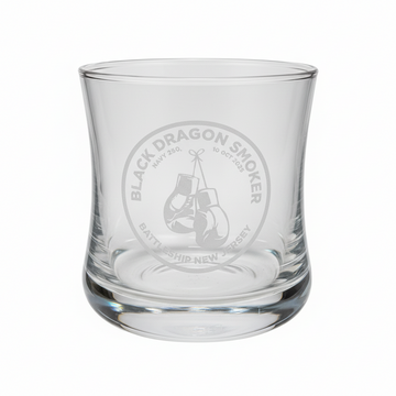 Navy 250 Etched Glass Cup - Boxing Glove Edition