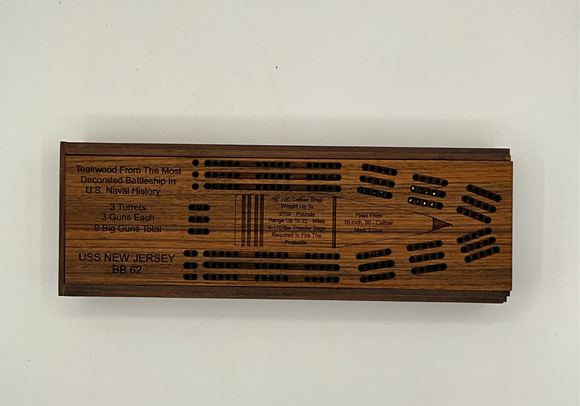 Battleship New Jersey BB-62 Modern Teak: Cribbage Game