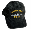 USS New Jersey BB-62 – Black Denim Dad Cap-3