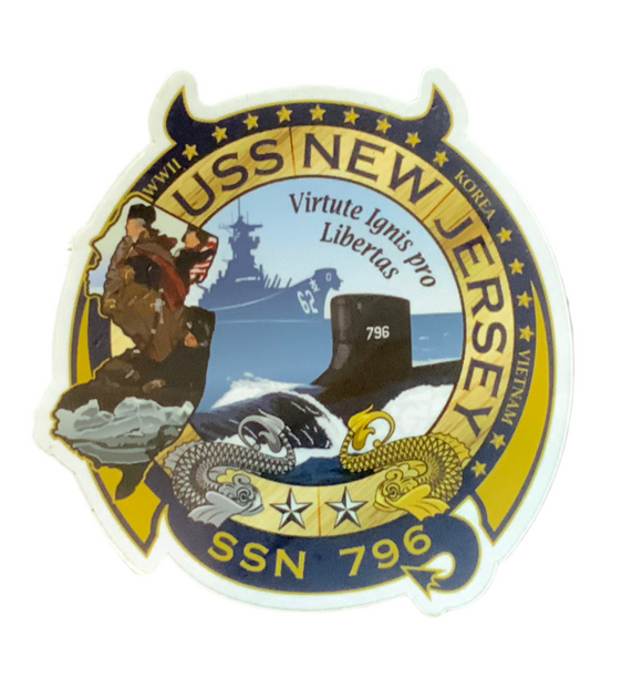 USS New Jersey SSN796 WWII Sticker