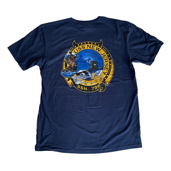 SSN 796 Back Graphic T-Shirt (Navy Blue)