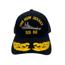 USS New Jersey BB-62 Admiral Baseball Hat w/ Ship-1