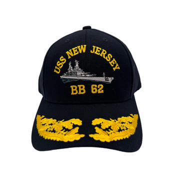 USS New Jersey BB-62 Admiral Baseball Hat w/ Ship