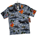 Battleship Men's Hawaiian Shirt (Grey)-1