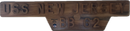 Battleship New Jersey BB-62 USS NJ Teak Sign-1