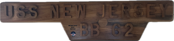 Battleship New Jersey BB-62 USS NJ Teak Sign
