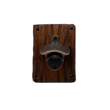 Battleship New Jersey BB-62 Modern Teak Bottle Opener - 0