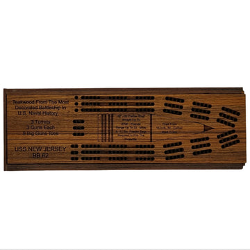 Battleship New Jersey BB-62 Modern Teak: Cribbage Game