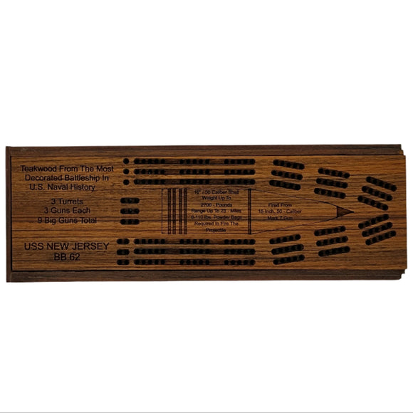 Battleship New Jersey BB-62 Modern Teak: Cribbage Game
