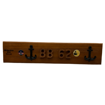 Battleship New Jersey BB-62 Modern Teak with Two Anchor Hooks