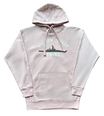 USS New Jersey BB-62 - Manned & Ready Hoodie (Team Pink)