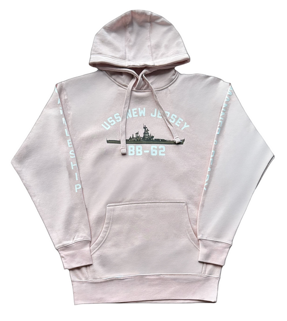 USS New Jersey BB-62 - Manned & Ready Hoodie (Team Pink)