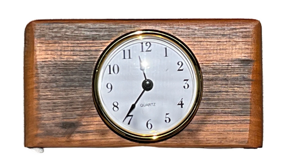 USS New Jersey (BB-62) Handcrafted 7x4 Teak Clock