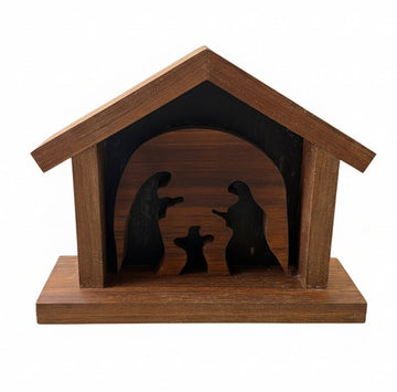 USS New Jersey Teak Nativity Scene, Handcrafted from Historic Battleship Wood