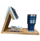 Battleship Teak Desk Organizer & Tumbler Stand-2