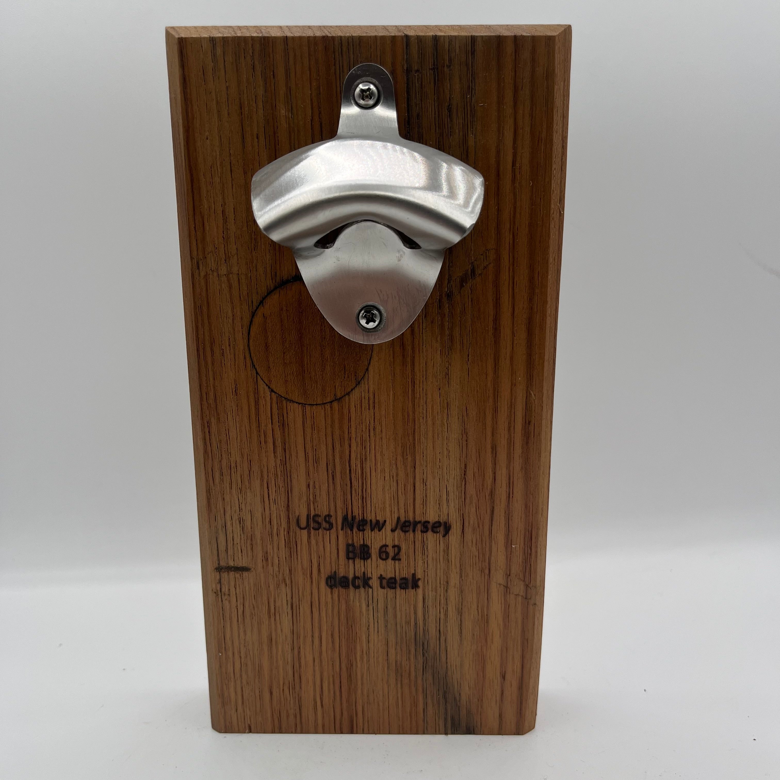 Teak Wall Bottle Opener