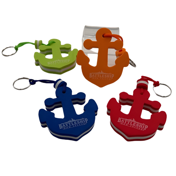 Battleship NJ Logo Floating Anchor Keychain