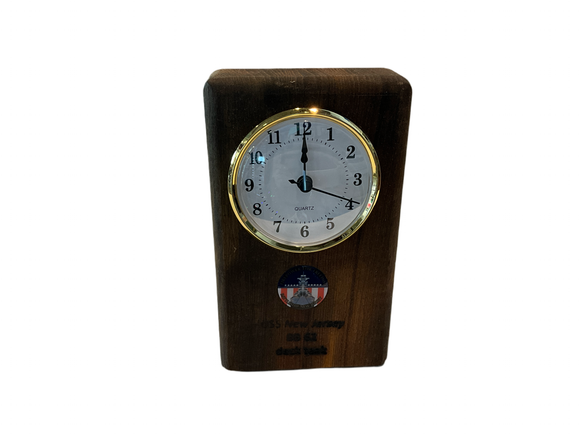 Battleship New Jersey BB-62 Modern Teak Clock (Basic)