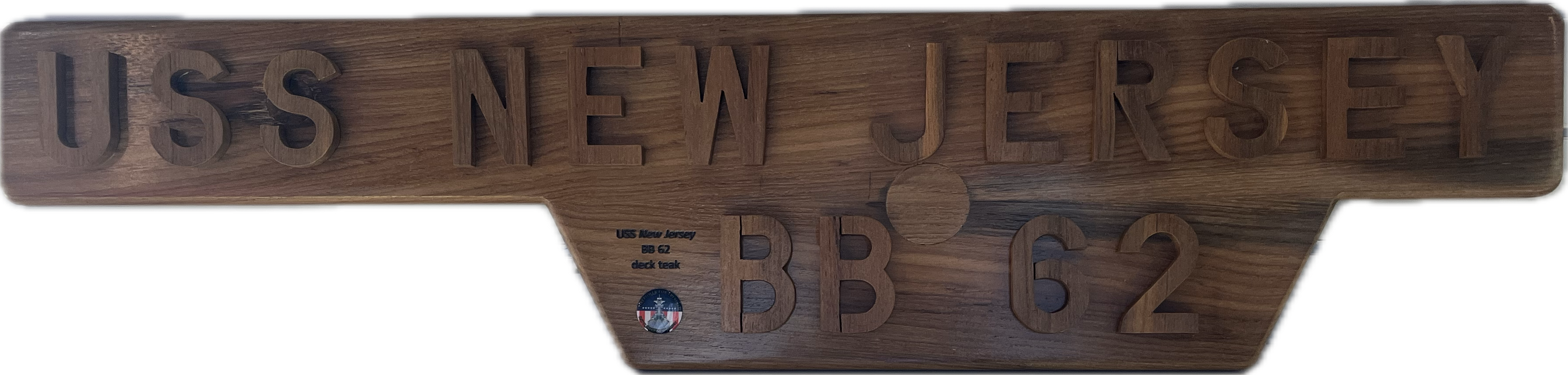 USSNJ Teak Sign