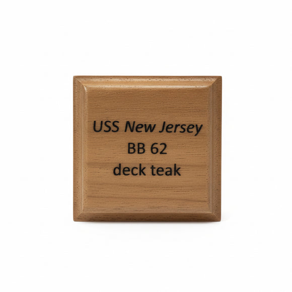 Battleship New Jersey BB-62 Modern Teak Magnet