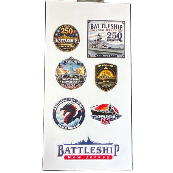 Battleship New Jersey Assorted Vinyl Sticker Pack
