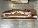 WW II Teak Sculpture ( 2.4ft ) Carved Battleship Silhouette-15