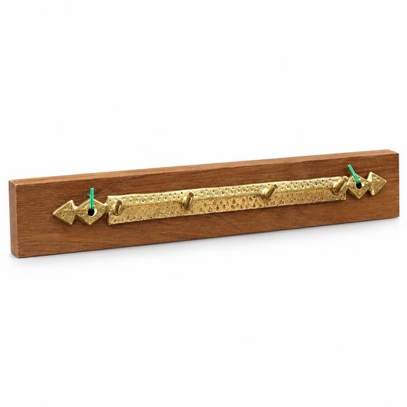 Battleship New Jersey Teak Four-Peg Key Rack