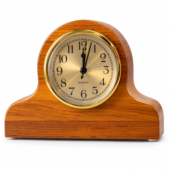 Battleship New Jersey Arched Teak Mantel Clock