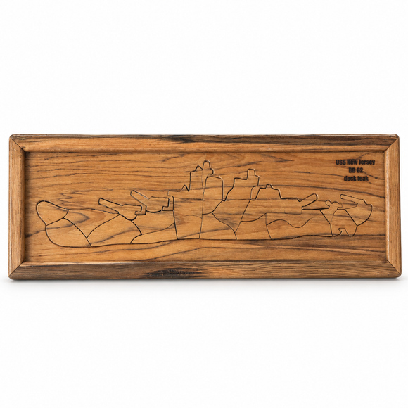 USS New Jersey BB-62 Handmade Teak Battleship Puzzle