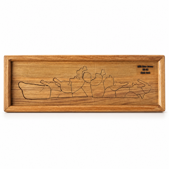 USS New Jersey BB-62 Handmade Teak Battleship Puzzle