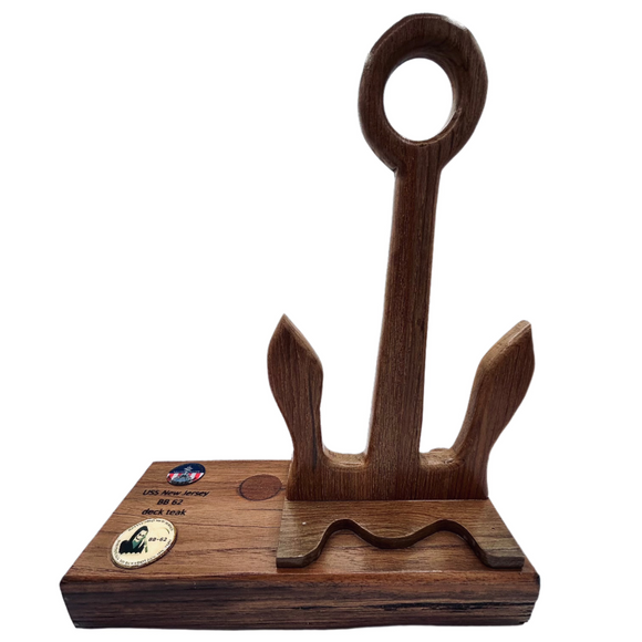 Battleship New Jersey BB-62 WWII Teak Anchor