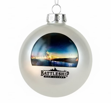 Battleship New Jersey Night Watch Glass Ornament
