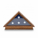 5 1/2 x 9 USS New Jersey BB-62 Authentic Teak Flag Display Case – Flown American Flag Display with 4 Commission Etching-1
