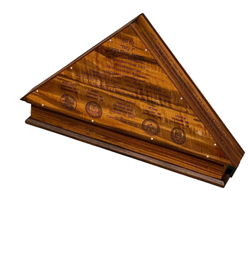 5 1/2 x 9 USS New Jersey BB-62 Authentic Teak Flag Display Case – Flown American Flag Display with 4 Commission Etching - 0