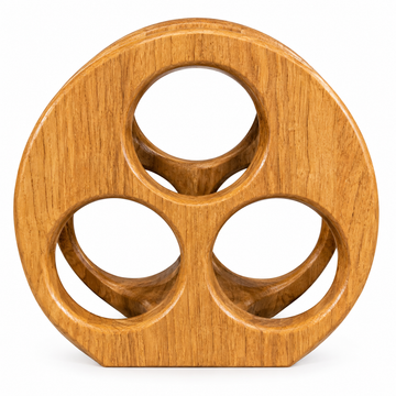USS New Jersey BB-62 Teak Wine Rack  – 3 Bottle Display