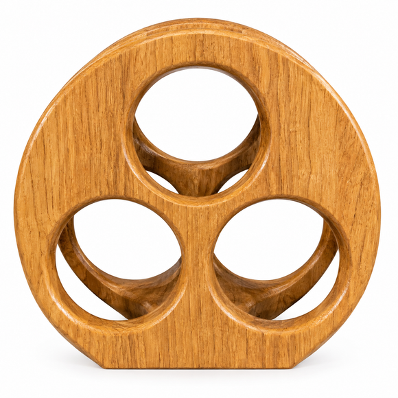 USS New Jersey BB-62 Teak Wine Rack  – 3 Bottle Display