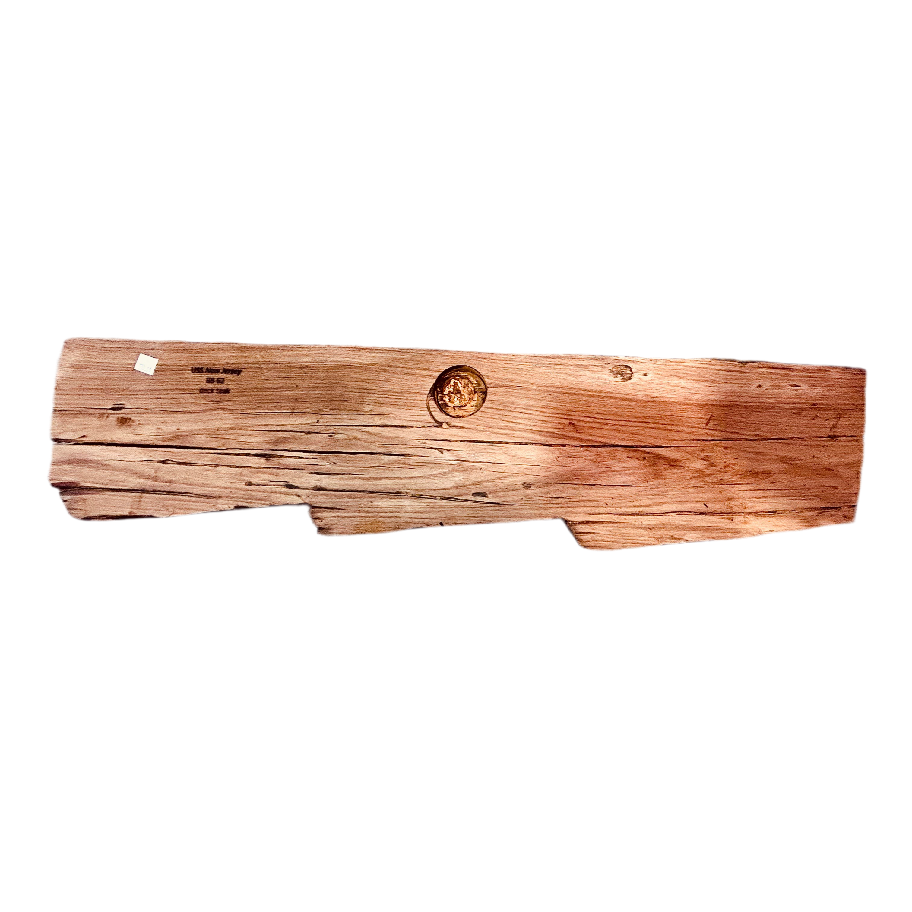 USS BB-62 Teak – Collector’s Plank (13"–28.5" x 8"–19" x 2")