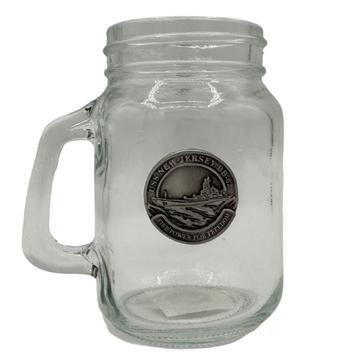 Battleship BB-62 Pewter Mason Jar Shot Glass
