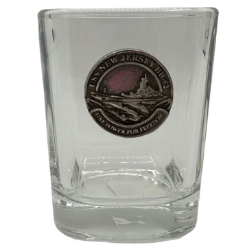 Battleship BB-62 Pewter Square Shot Glass