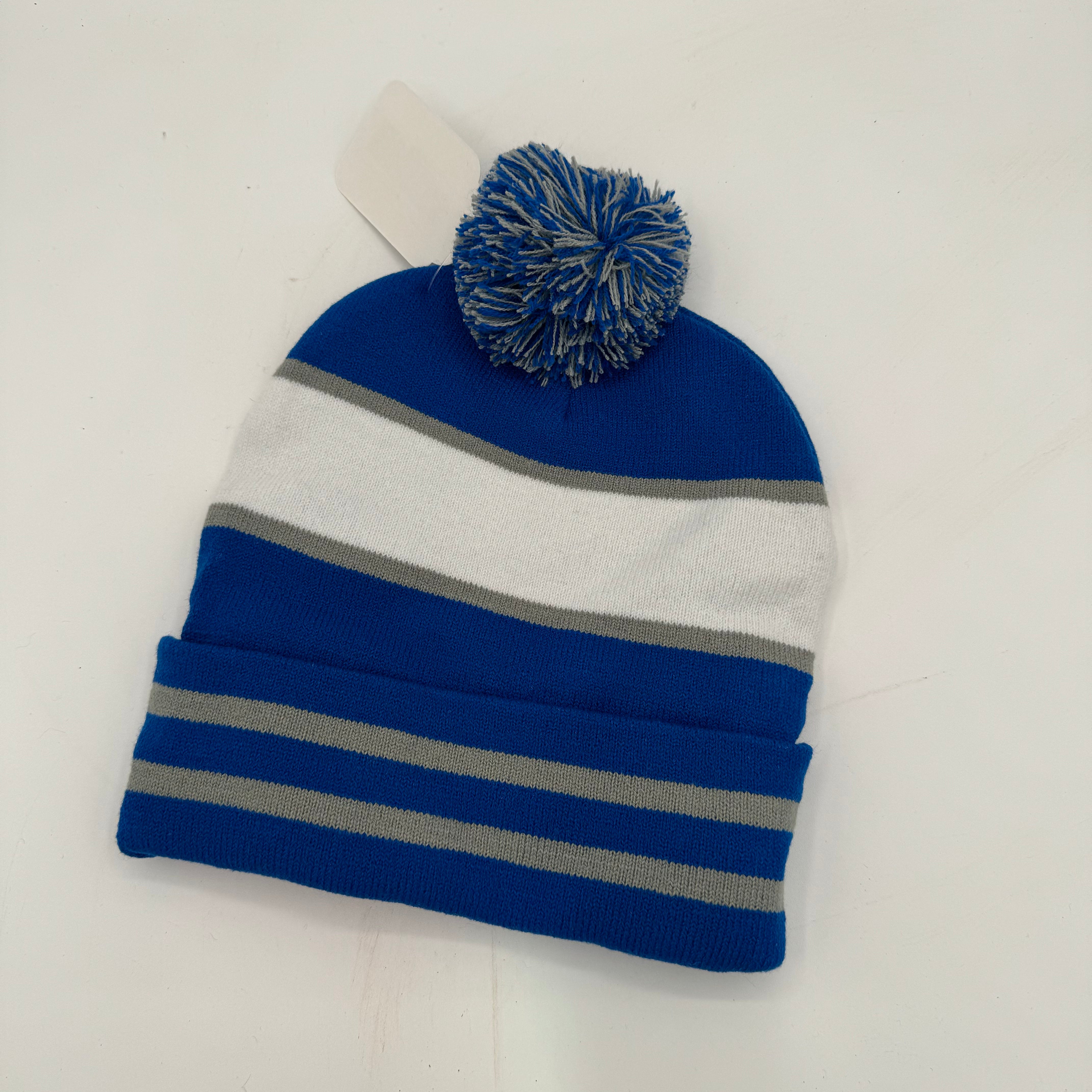 Pom Pom Striped Beanie - 0