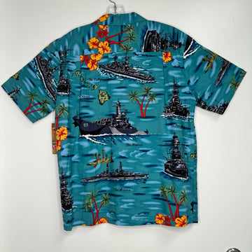 Men's Battleship Hawaiian Shirt (Blue) - 0