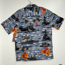 Battleship Men's Hawaiian Shirt (Grey)-2