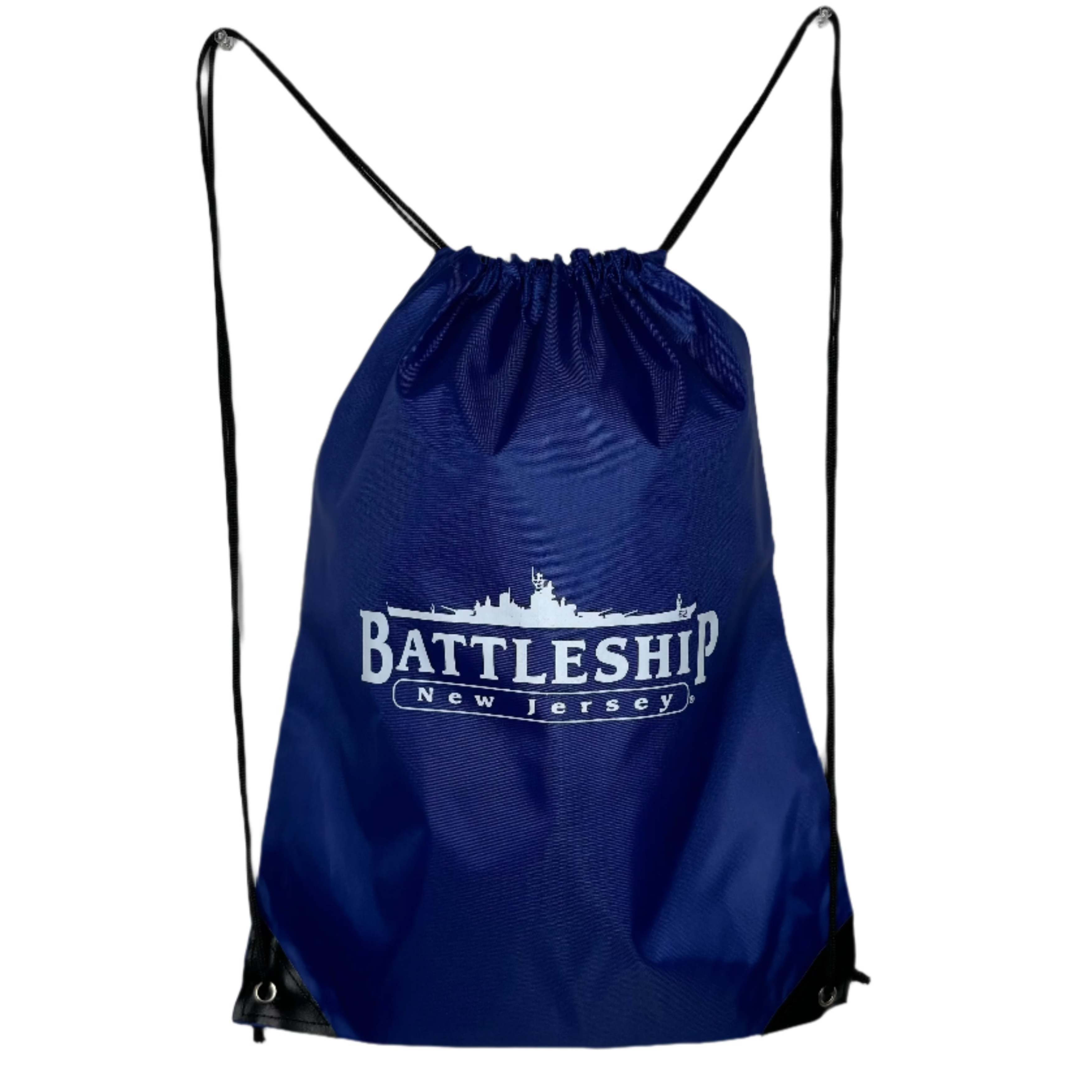 Battleship NJ Blue Logo Drawstring Backpack