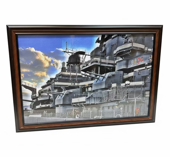 USS New Jersey (BB-62) Framed Portrait Photograph – by Mike Soohey