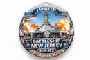Magnet with Battleship New Jersey design held in a hand