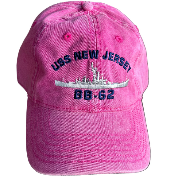 USS New Jersey BB-62 – Pink Denim Dad Cap