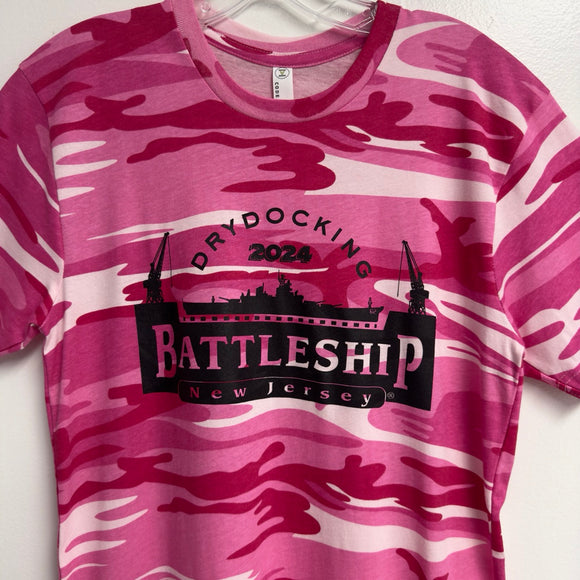 Battleship Dry Dock Logo T-Shirt (Pink Camouflage)