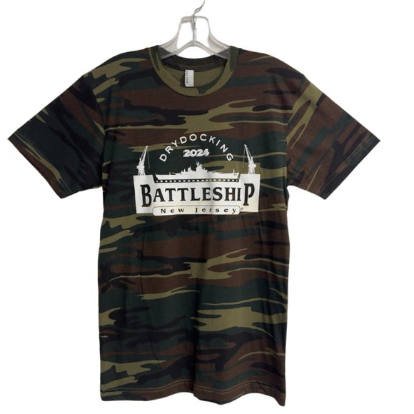 Battleship Dry Dock Logo T-Shirt (Green Camouflage)