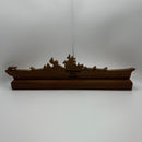 Teak Silhouette Battleship Sculpture-3